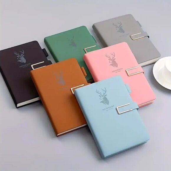 Deer Embossed Notebook Journal Open Bar Tab with Pen - Picture 1 of 4